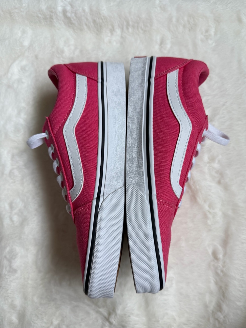 Vans Pink Canvas Low-Top Sneakers with White Stripe - Picture 2 of 11